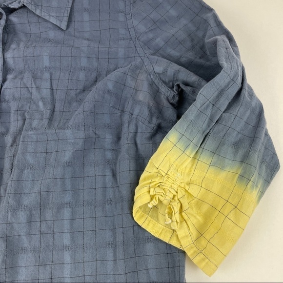 Christopher & Banks Button Up Shirt Womens Medium Blue Yellow Ombre - Picture 5 of 9
